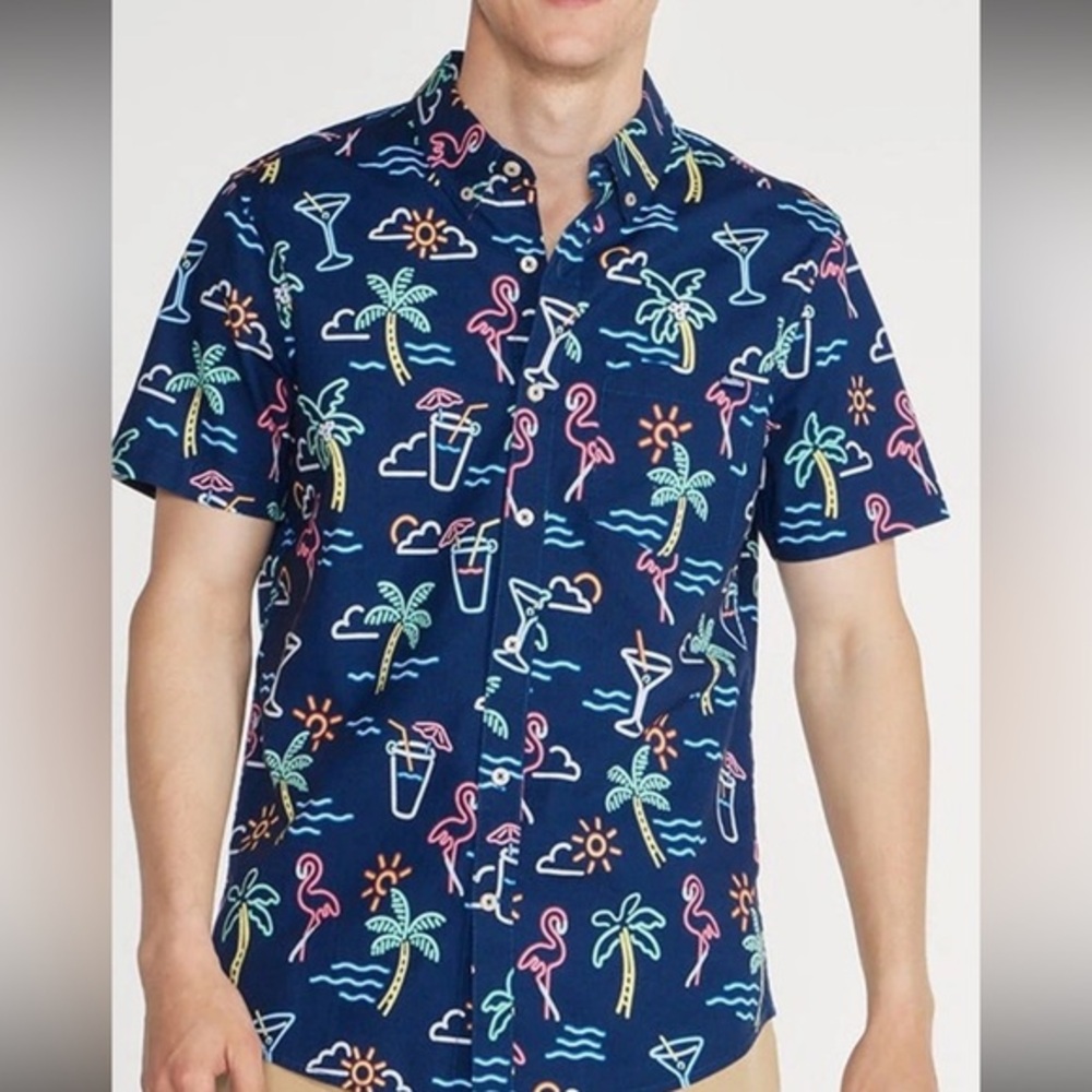 Chubbies Men's The One Man Wolf Pack Friday Shirt Navy Novelty‎ Size M